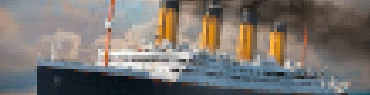 A pixelated image of the Titanic.